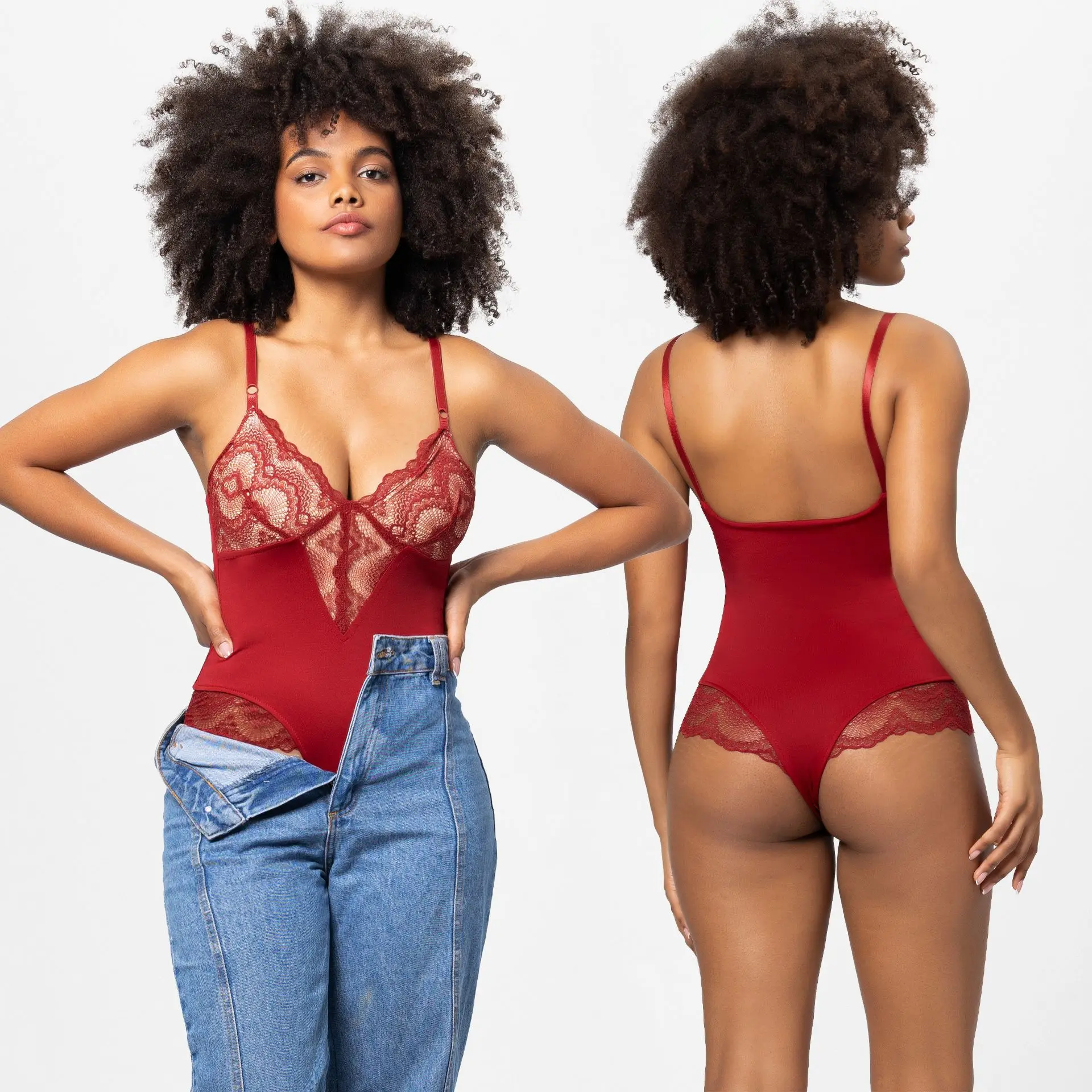 

Women Sexy Deep-V Ladies Jumpsuit Lace Seamless Bodysuit Sexy Shapewear Woman Jumpsuit Suggestive Lingerie Underwear