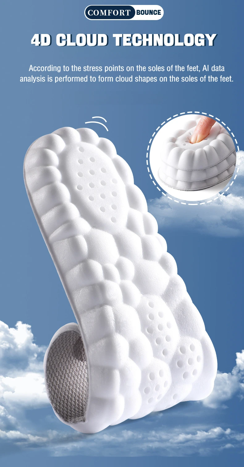 1Pair 4D Soft Plantar Fasciitis Insole Shoes Insoles for Feet Arch Support Orthopedic Inserts Sports Shock Absorption_voghion.com