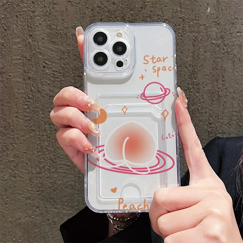 Sweet Heart Card Photo Holder Soft Case - Stylish Protective Back Cover