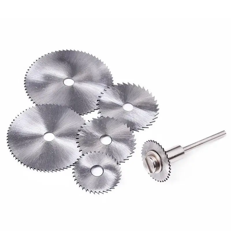 Drill 6pc 1/8" Shank High Speed Steel Mini Saw Blades with Mandrels for Dremel Foredom Rotary Tool