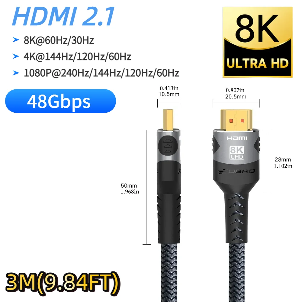 Ultra High-Speed 16K HDMI Cable for Enhanced Video Quality