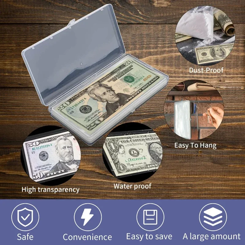 Transparent Banknote Sleeves with Organiser Plastic Currency Sleeves for Banknotes 100pcs for Collecting and Storing Banknotes