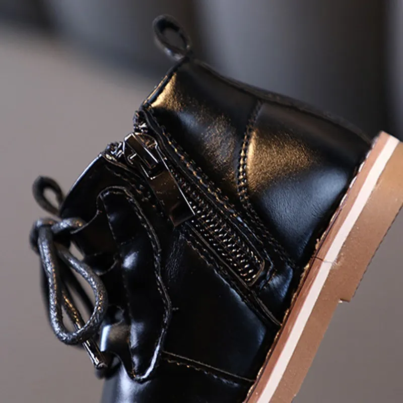 New Autumn Baby Shoes Leather Toddler Children Ankle Boots Rubber Sole Infant Shos Fashion Little Boys Girls Boots 15-25