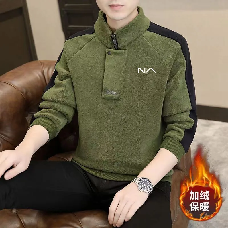 

2024 Men's Winter Golf Wear Granular Velvet Half High Collar Casual Top Men's Golf Apparel Fashionable and Warm Golf Sweater골프니트