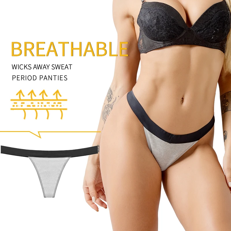 1Pc Women's Menstrual Panties Sports T-back G-string Thongs Sexy Seamless Soft Leakproof Physiological Underwear Period Panties
