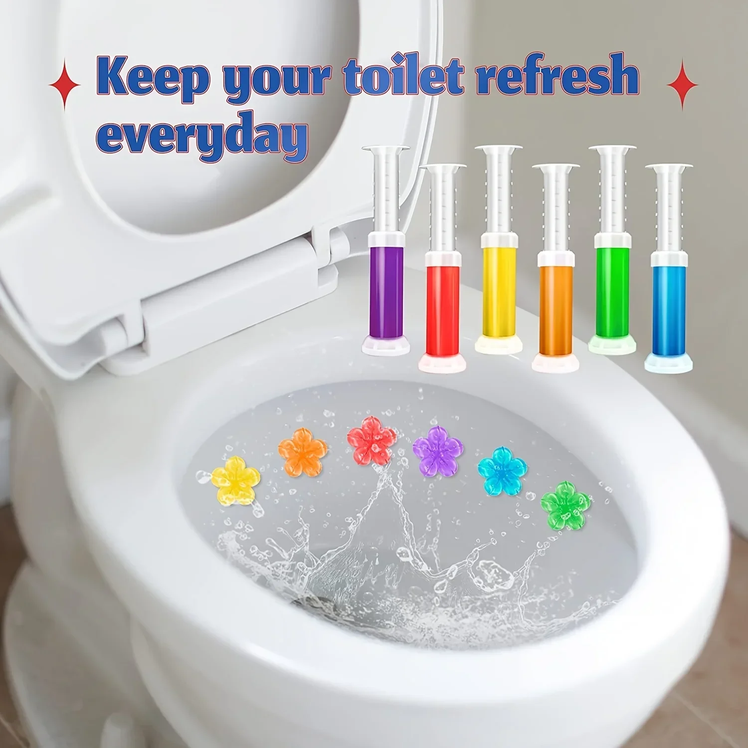 Toilet cleaner gel 1Pcs Toilet Bowl Cleaner Gel Flower Petals-Long-Lasting Freshness, Odor Eliminator, Deodorizing Bathroom Stickers for Hygiene