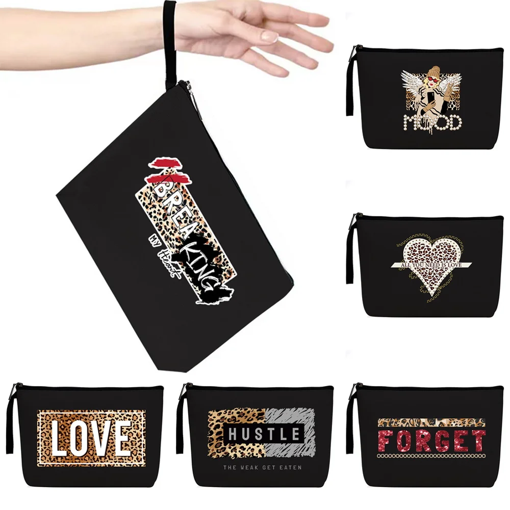 

Женская косметичка, новый модный кошелек из серии с леопардовым принтом, дорожная женская косметичка для хранения мелочей, сумки для хранен...