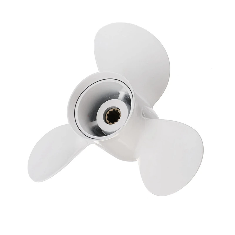 

2X 664-45949-02-El Marine Boat Outboard Propeller 9 7/8 X 13 For Yamaha 20-30Hp Right-Hand Rotation 3 Blades White