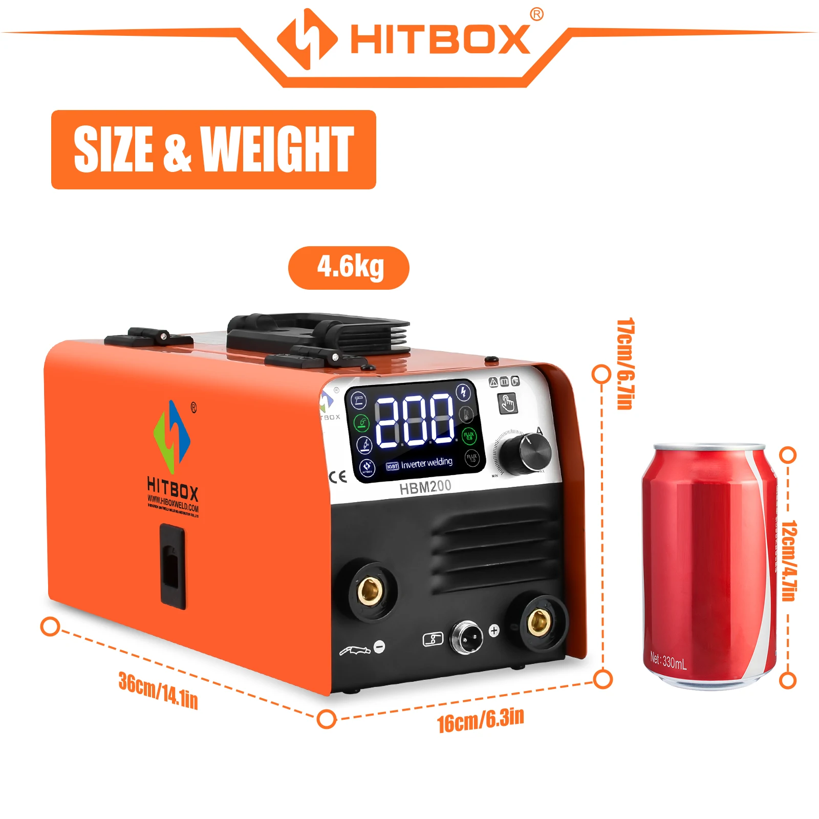 HITBOX 3 in1 HBM200 Welding Machine MIG Semi-automatic Without Gas Inverter MIG Gasless MMA Lift TIG Welder 5