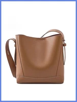 2026 Trendy Two-Layer Cow Leather Tote Bag, Large Capacity Bucket Shopper for Women handbags for women 2026 designer luxury