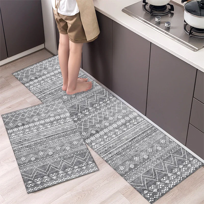 thumbnail image 1 of Alfombra de cocina de estilo nacional bohemio americano, alfombra lavable para entrada de casa, alfombra para dormitorio, alfombra para sala de estar, 1 of 4