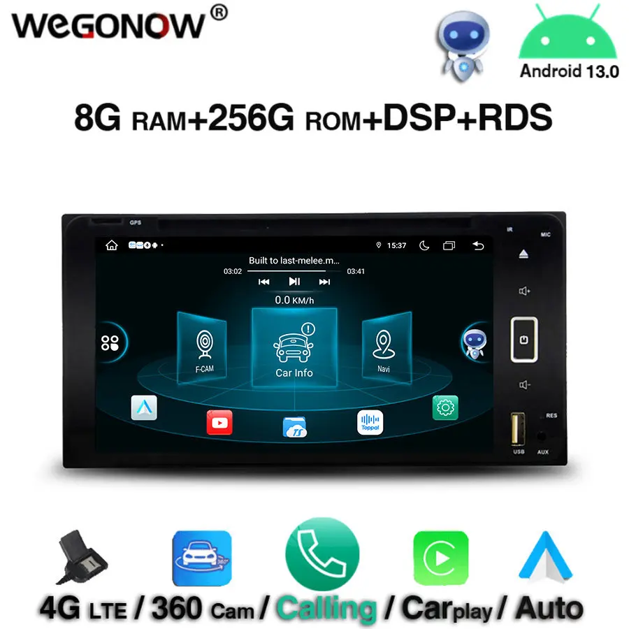 

360 DSP Android 13.0 For Toyota RAV4 Corolla Vios Hilux Land Cruiser 8GB 256GB Car DVD Player Wifi 4G RDS RADIO GPS map BT5.0