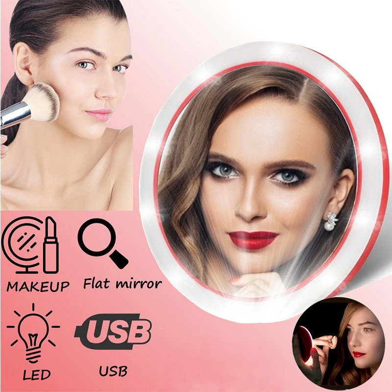 Portable 400mAh LED Mirror Mini Makeup Mirror Flexible light Adjustable Make up Mirror Cosmetic Compact USB Charging led tail light pickup turn signal brake reverse flexible light latest tail lightled