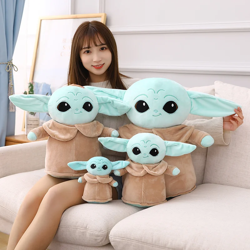 Genuine Disney Star Wars Anime Yoda Grogu Mandalorian Figure Cute Yoda Dolls Model Stuffed Cartoon Yoda Pillow Kid Toy Gift Deco genuine matchbox car diecast 1 64 boys toys lincoln continental jaguar audi porsche 911 spyder collection vehicles model gift