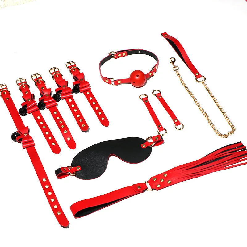 SMBell Bow Eight-Piece Set Pink Red Sexy Suit Adult Role Play