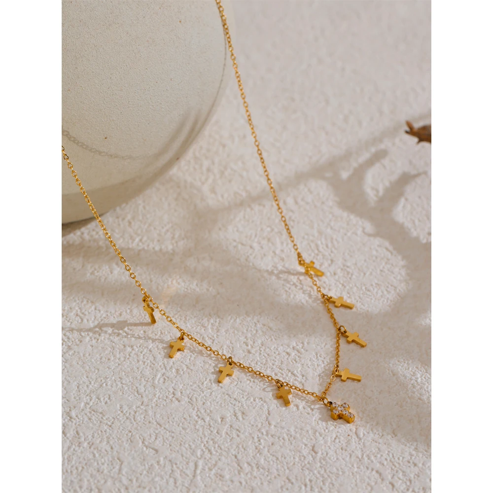 Yhpup Necklace Stainless Steel 18K PVD Gold Plated