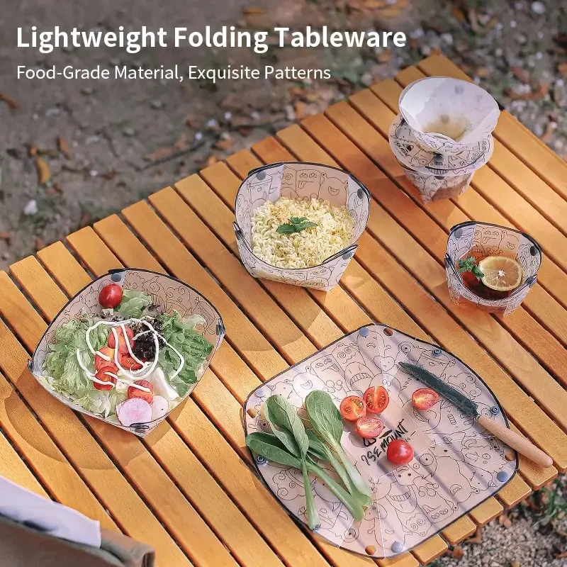 Lightweight Folding Camping Tableware – Portable Bowl, Plate, Cup & Funnel 1