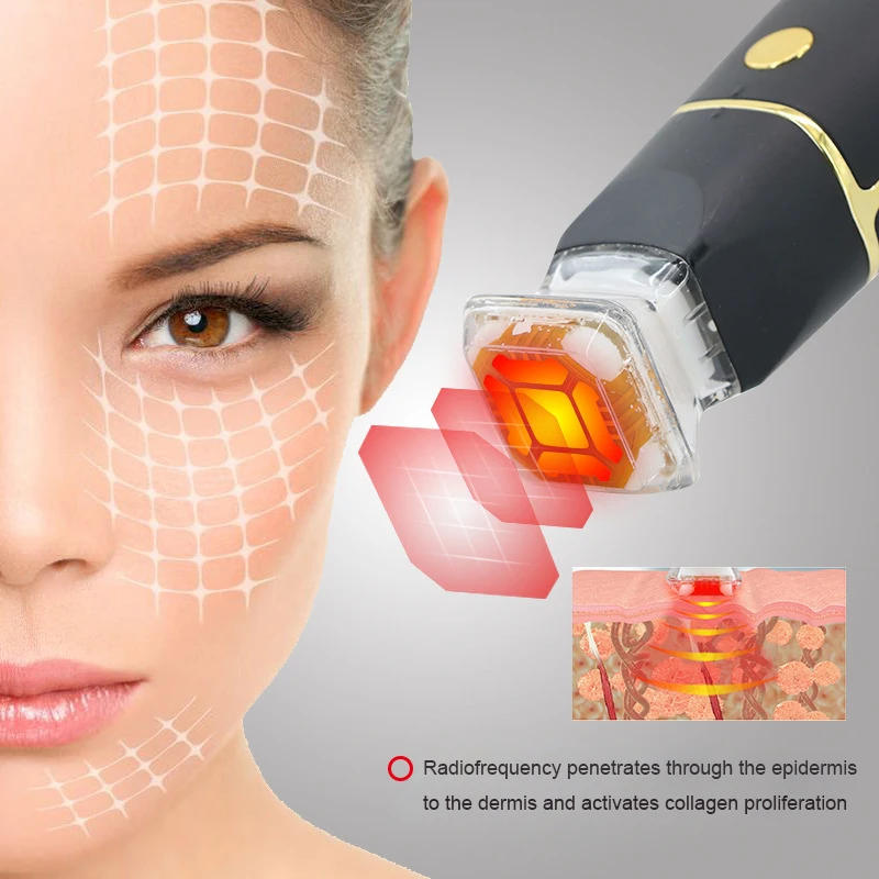 Black Gold Fractional RF High Energy Skin Lifting Neck Face Eyes Forehead Tighten Skin Firm Wrinkles Remove Machine