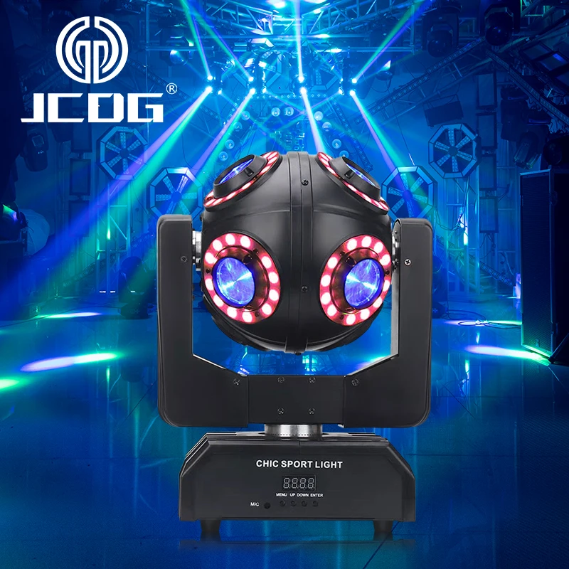 JC Light Magic Dmx512 Disco Dj Party Stage Lighting 8 Eyes Led Football Beam Moving Head Light Stage Show Night Club New Arrival