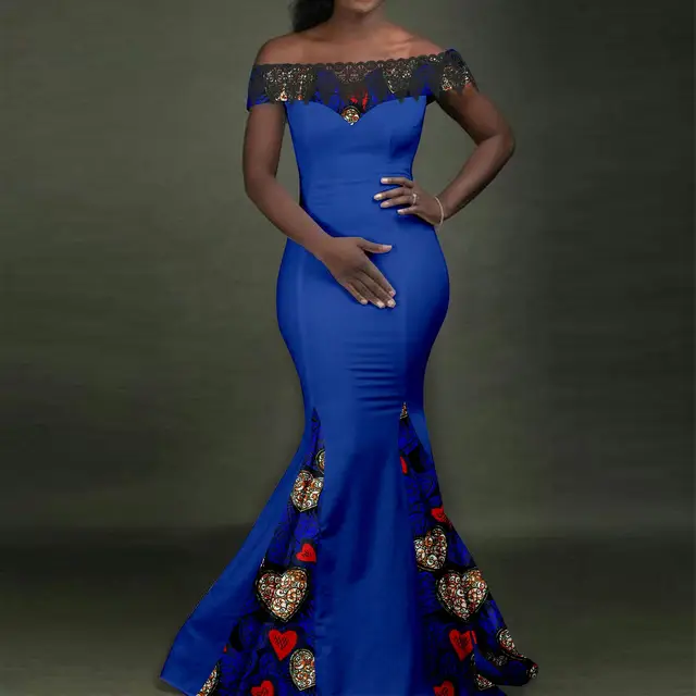 Amina Ankara Mermaid Dress - Image 4
