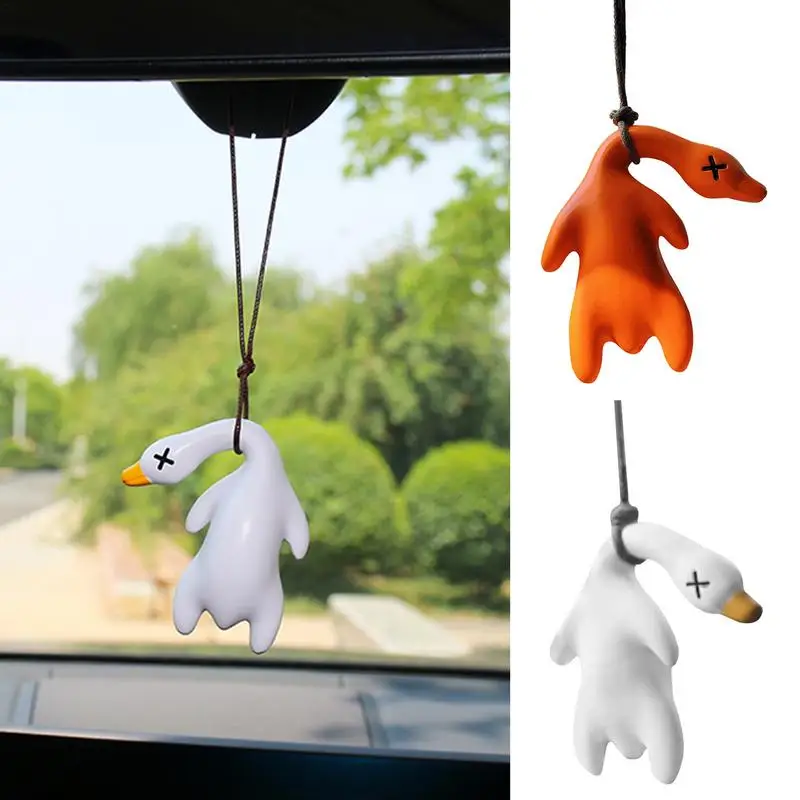 

Hangings Car Duck Ornament Car Interior Decoration Swinging Cartoon Cute Roast Duck Decors For Auto Rearview Mirror Pendant