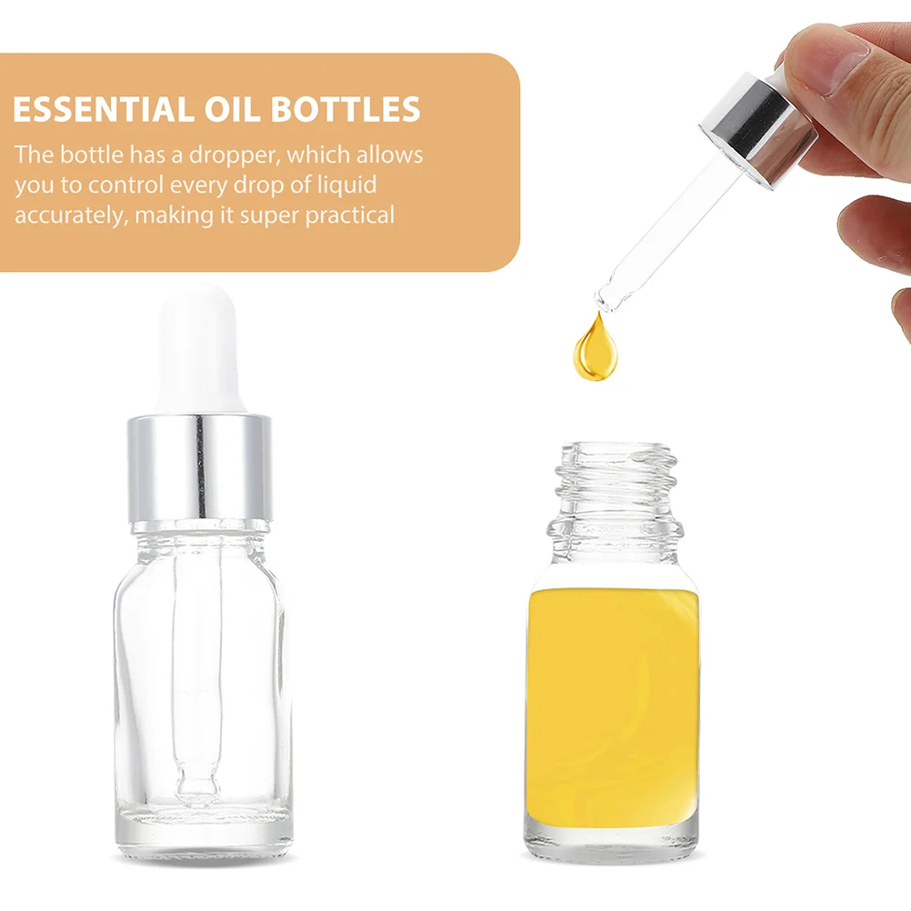 

12 Pcs Shampoo Glass Essential Oil Dropper Portable Refillable Convenient Transparent Travel