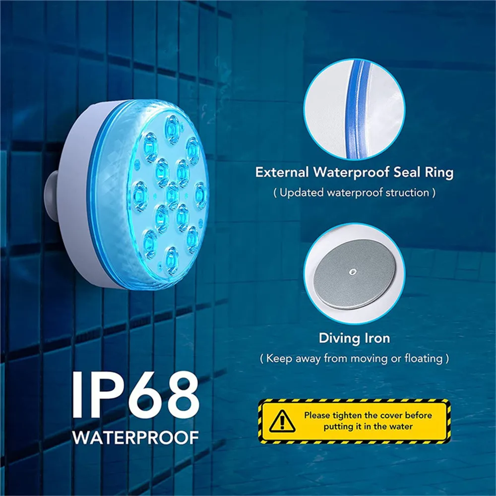 รูปสินค้า RGB น้ำพุ กลางแจ้ง 13 LEDs รีโมทคอนโทรล 16 สี