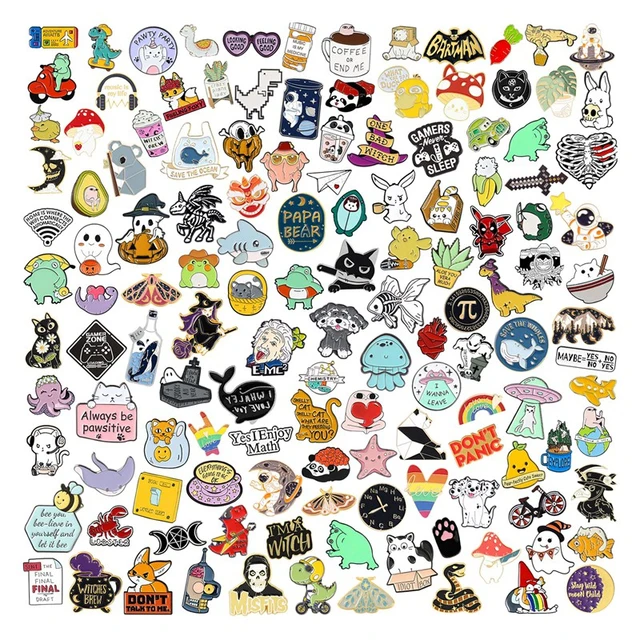 24 Pack Cute Enamel Backpack Pins, Fun Enamel Pins Bulk Set Cool Button Pins  Aesthetic Pins Lapel Pins Anime - AliExpress