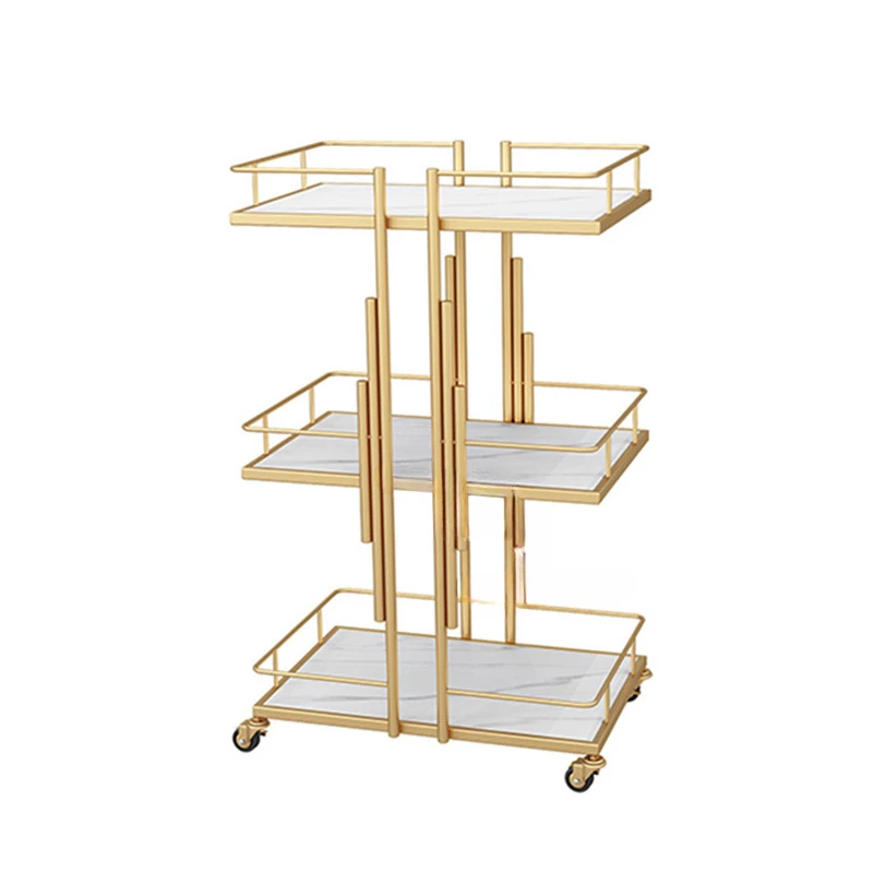 

Wrought Iron Salon Trolley Barber Shop Salon Furniture For Beauty Salon Multi-layer Shelf Trolley With Wheels Tool Car