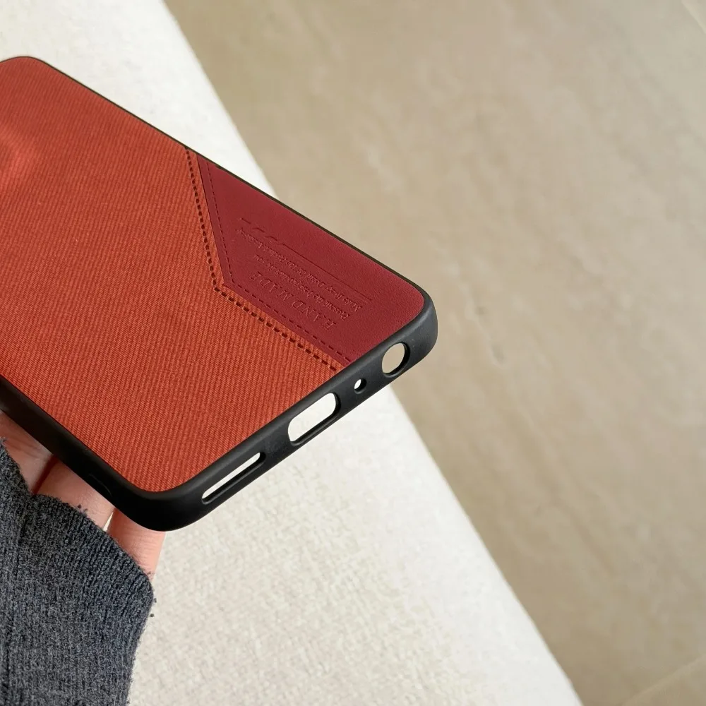 Slim Splicing Fabric Case with Magnetic Wireless Charging and Shockproof Design