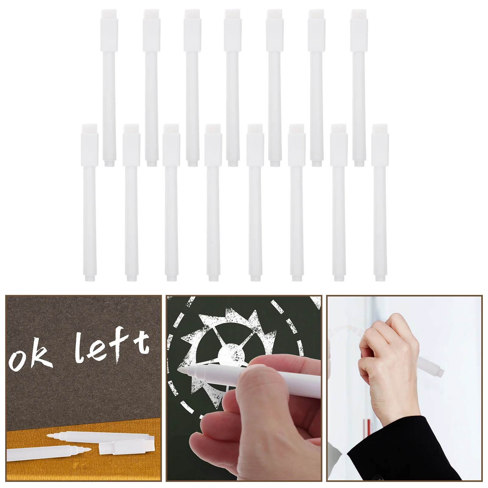 

15Pcs Liquid Chalk Marker with Brush White Mark Pens Writing Pens for Office Home School