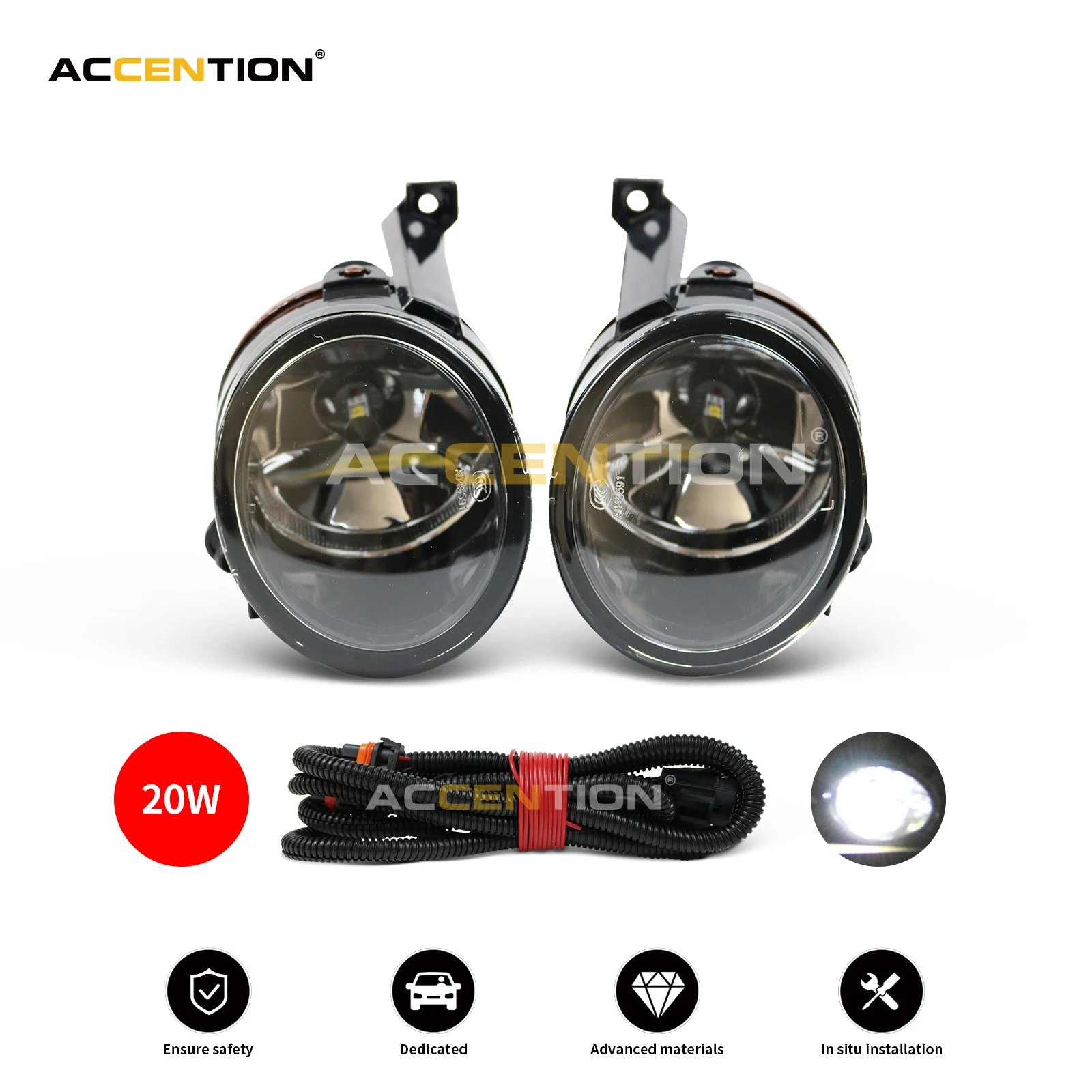 

Противотуманные фары для VW Touran 1T1 2002 2003 2004 светодиодный 2005 LED 20 Вт Противотуманные фары с светодиодный ными лампами противотуманные фасветильник с проводом
