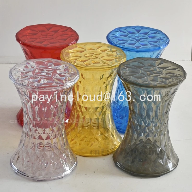 

New Nordic Diamond Crystal Makeup Stool Transparent Fashion Creative Adult Shoe Changing Stool Living Room Furniture