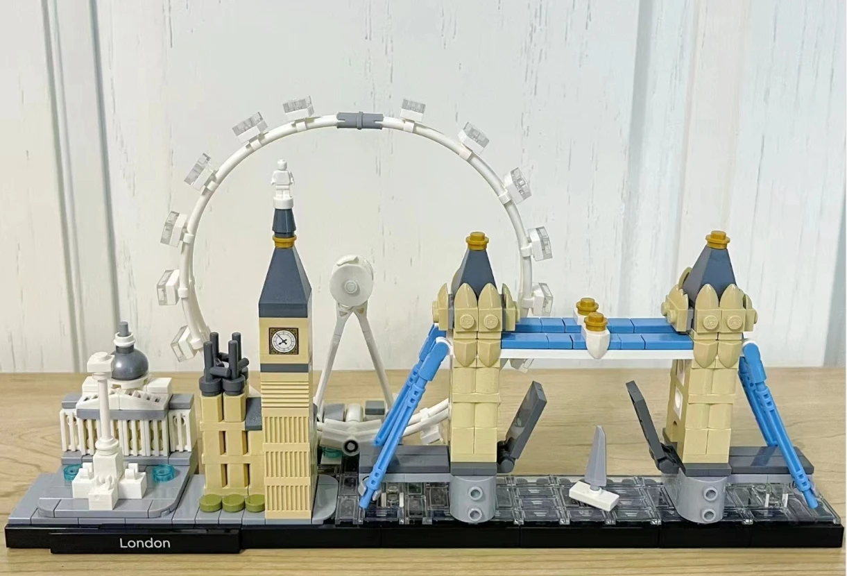 468Pcds 10678 Architecture Building Set London 21034 Big Ben Tower Bridge Building Block Mattoni Giocattoli Compatibili Lepining City