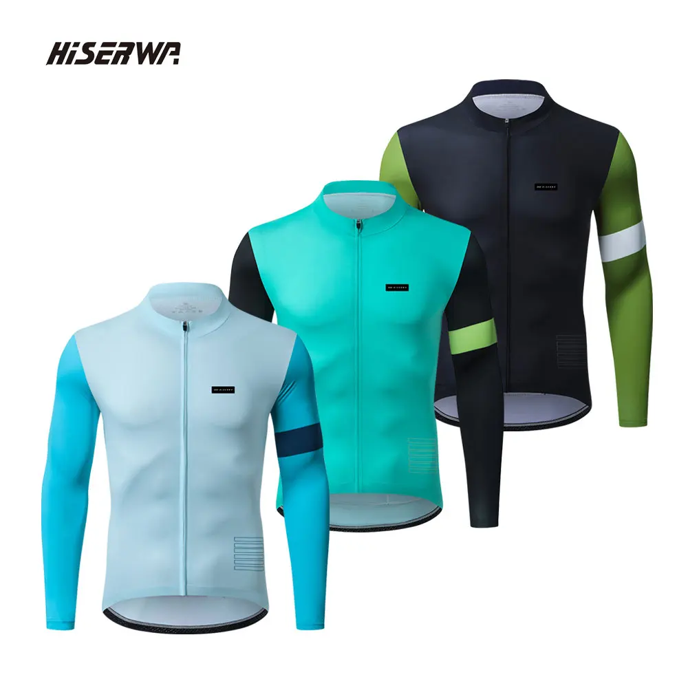 

Hiserwa 2023 New Men Cycling Jersey Long Sleeve MTB Road Bicycle Clothing Breathable Quick Dry Ciclismo Maillot Bike Jersey