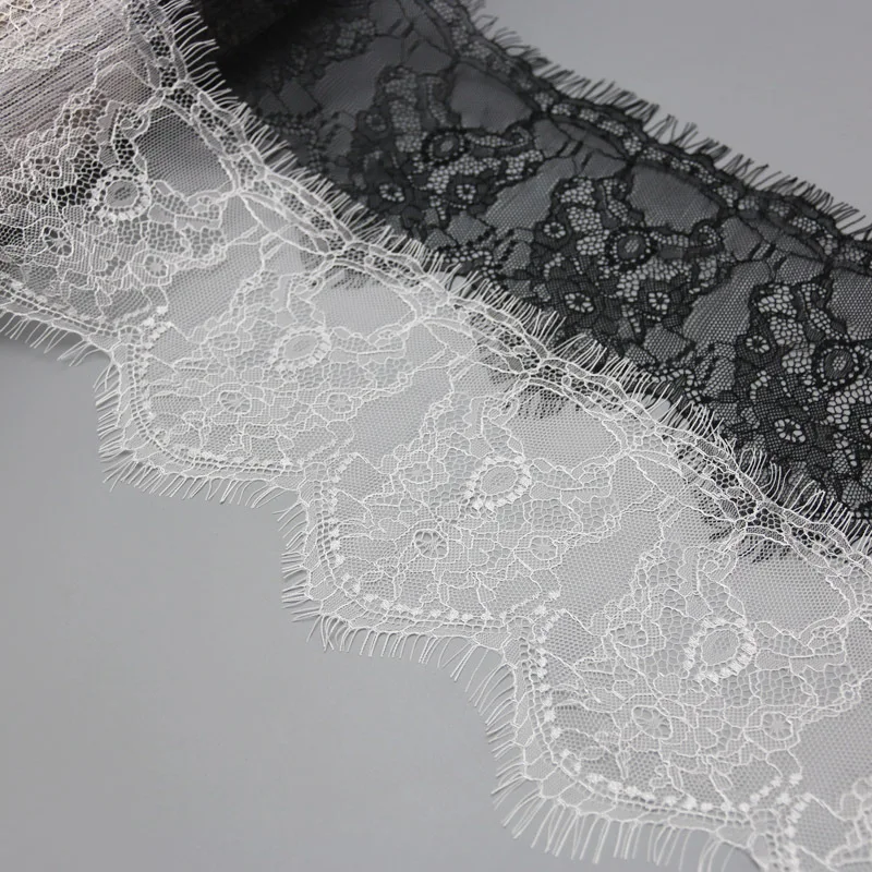 (3 meters/roll) 140mm White Black Lace Fabric Webbing Clothing Accessories Lace Material Handmade DIY Ribbon