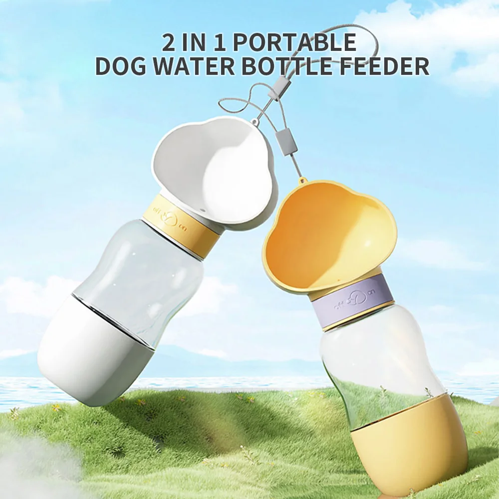 PortableDogWaterBottleFeederforSmallLargeDog2In1PetDrinker