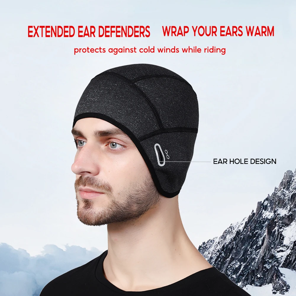 Winter outdoor cycling warm hat helmet lined with ear protection windproof fleece warm hat mountaineering and skiing cold-proof 2