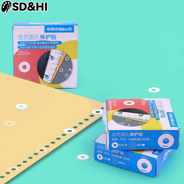 250 Labels Self-Adhesive Hole Punch Protector Loose-Leaf Paper Hole  Reinforcement Labels Round Stickers for Office Supplies - AliExpress