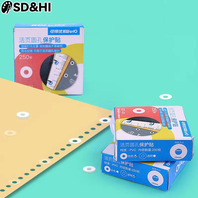 250pcs Hole Punch Protector Labels Loose Leaf Paper Hole Reinforcement  Labels Round Stickers Self Adhesive Binding Paper Sticker - AliExpress