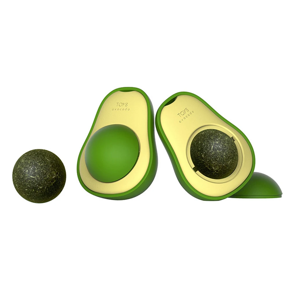 1pcs Catnip Ball Cat Toy Ball Pet Avocado Ball Catnip Toys Healthy Natural Mint Avocado Ball Cleaning Teeth Edible Ball Training