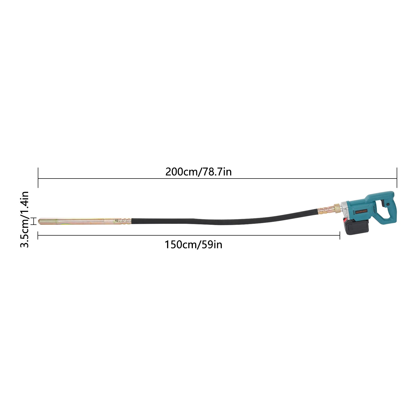 Betonvibrationsgerät mit 1,5m Vibrationsstab ZPN35-D Reinkupferkern Bürstenloser Motor 2000 U/min für Bauarbeiten – Detail 2