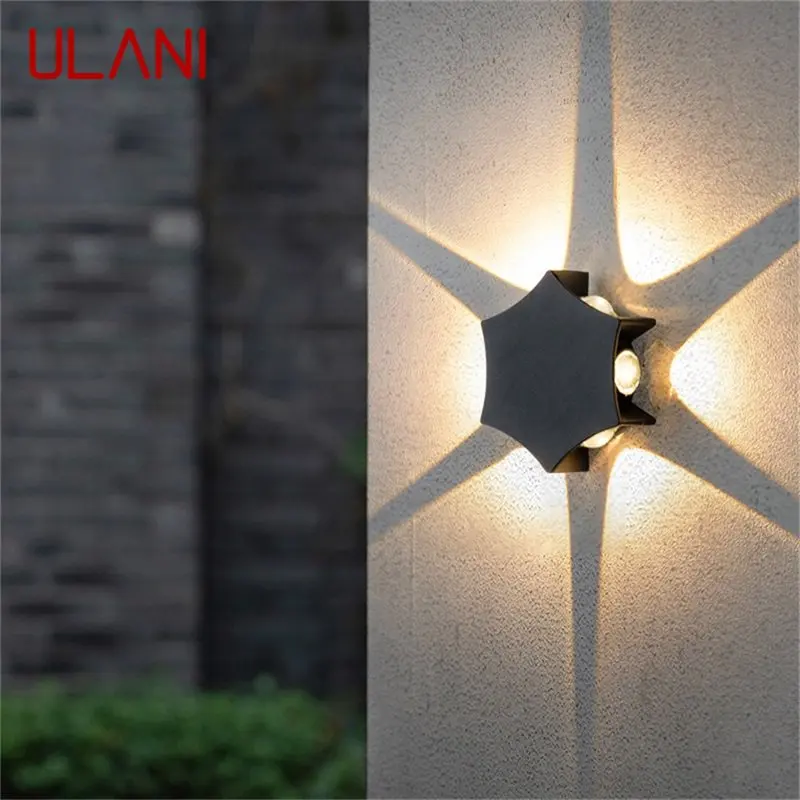 

ULANI Creative Outdoor Wall Light Fixtures Modern Black Waterproof LED Simple Lamp for Home Porch Balcony Villa