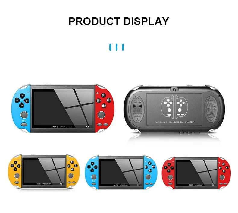 4.3/5.1/7.1 Inch HD Screen Portable Video Game Console Mini Handheld Games Consoles Built-in 10,000 Retro Free Games Consola