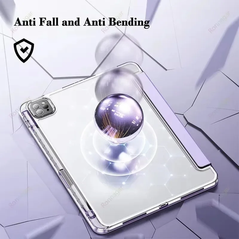 Pencil Holder Case tablet case for Samsung galaxy tab S6 lite 10.4'' SM-P610 P615 P613 P619 P620 P625 P627 Clear Transparent Back