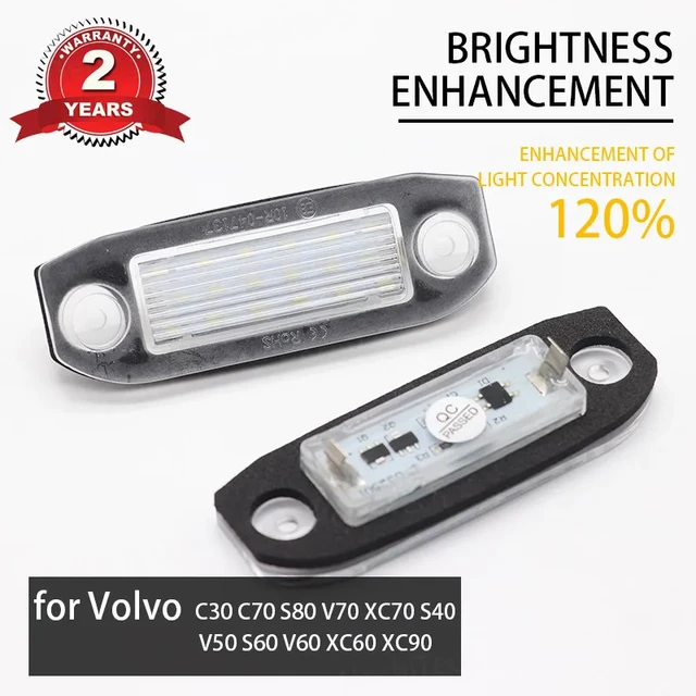 White LED Number License Plate Light Assy for VOLVO XC90 S60 S40