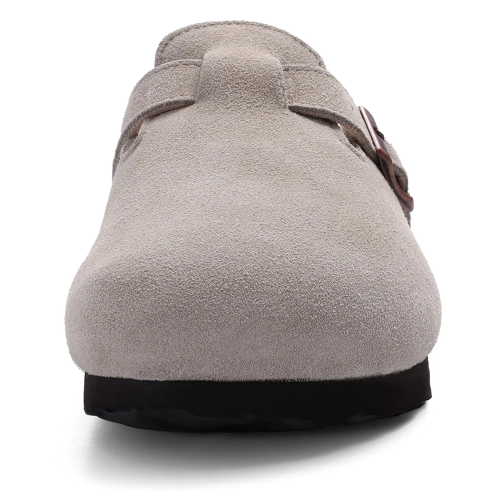 Women's Winter Furry Mules With Adjustable Buckle & Cork Insole_voghion.com
