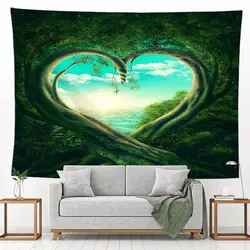 Beautiful Magic Forest Scenery Tapestry Big Tree Printing Wall Cloth Picnic Mat Beach Towel Home Decor Yoga Mat