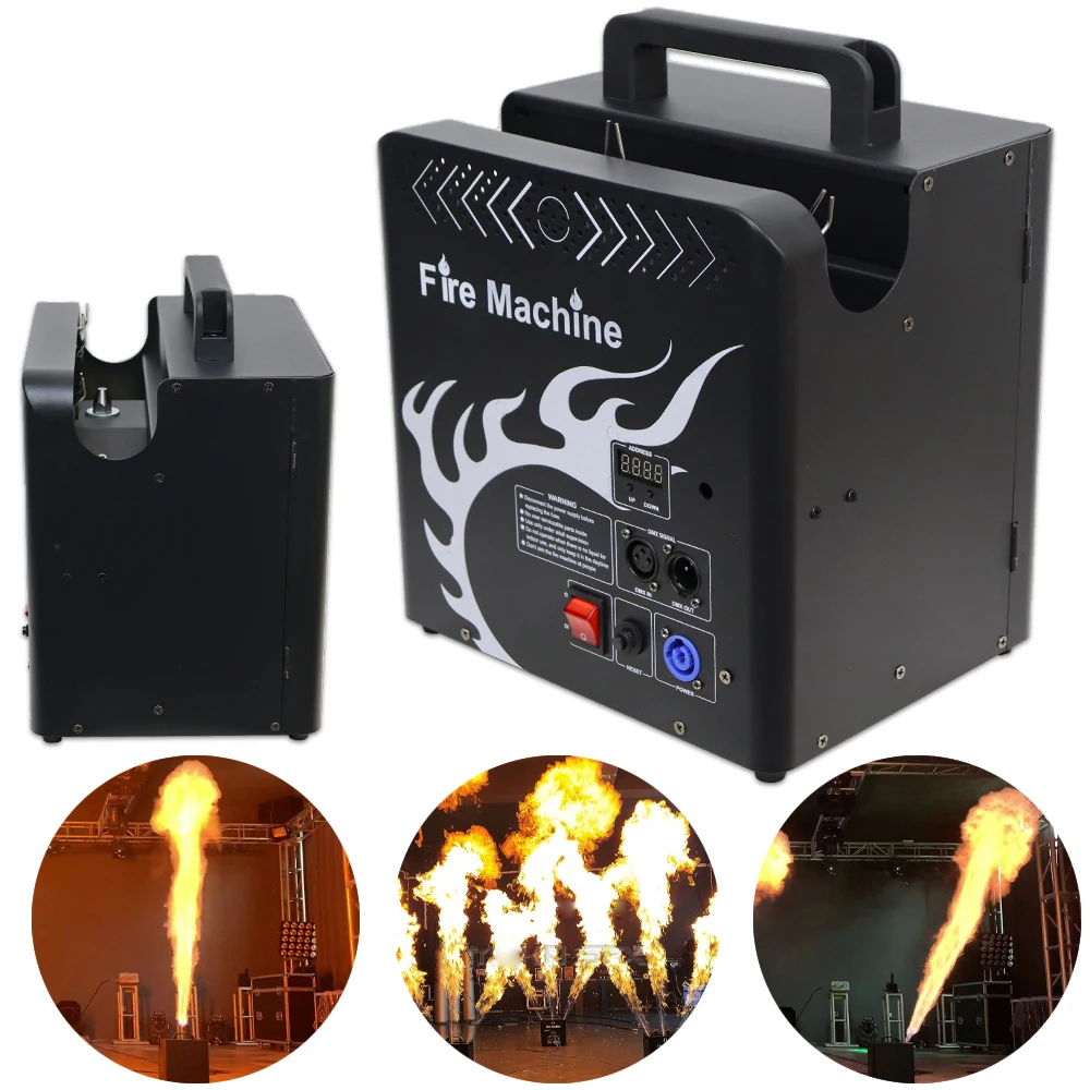 Stage Fireworks 3 Heads Fire Height Flame Fire Machine DMX Control LCD Display Flame machine For wedding DJ Party Effect Lights