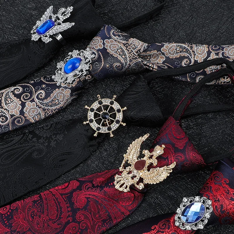 Vintage Knight Business Shirt Tie Buckle Collar Clip Tie Hoop Rudder Eagle Hoop Crystal Rhinestone Jewelry Men Accessories tie clips
